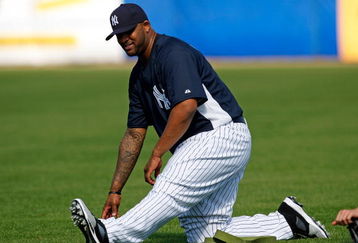 TAMPA, FL - FEBRUARY 14:  Pitcher CC Sabathia #52 of the New York Yankees during a Spring Training workout at the George M. Steinbrenner Field on February 14, 2009 in Tampa, Florida.  (Photo by J. Meric/Getty Images)