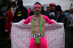 WOLVERHAMPTON, ENGLAND - FEBRUARY 01:  A competitor poses at the start of the Tough Guy Challenge 2009 at South Perton Farm on February 1, 2009 in Wolverhampton, England. The biannual event to raise cash for charity challenges thousands of international competitors to run through a gruelling set of 21 obstacles including water, fire and tunnels after a lengthy run at the start.  (Photo by Christopher Furlong/Getty Images)