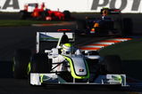 MELBOURNE, AUSTRALIA - MARCH 29:  Jenson Button of Great Britain and Brawn GP drives on his way to winning the Australian Formula One Grand Prix at the Albert Park Circuit on March 29, 2009 in Melbourne, Australia.  (Photo by Clive Mason/Getty Images)