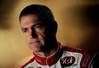 DAYTONA BEACH, FL - FEBRUARY 05:  Bobby Labonte, driver of the #96 ASK.com Ford, poses during NASCAR media day at Daytona International Speedway on February 5, 2009 in Daytona, Florida.  (Photo by Rusty Jarrett/Getty Images for NASCAR)