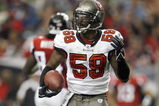 ATLANTA - NOVEMBER 18: Quincy Black #58 of the Tampa Bay Buccaneers looks on during the game against the Atlanta Falcons at Georgia Dome on November 18, 2007 in Atlanta, Georgia. Tampa Bay defeated Atlanta 31-7. (Photo by Kevin C. Cox/Getty Images)