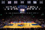 LAWRENCE, KS - FEBRUARY 21:  A general view during the game between the Nebraska Cornhuskers and the Kansas Jayhawks on February 21, 2009 at Allen Fieldhouse in Lawrence, Kansas.  (Photo by Jamie Squire/Getty Images)
