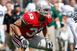 COLUMBUS, OH - SEPTEMBER 06:  James Laurinaitis #33 of the Ohio State Buckeyes get ready on the field during the game against the Ohio Bobcats at Ohio Stadium on September 6, 2008 in Columbus, Ohio.  (Photo by Kevin C. Cox/Getty Images)