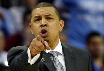 MEMPHIS, TN - MARCH 29:  Head coach Jeff Capel of the Oklahoma Sooners points in the first half while taking on the North Carolina Tar Heels during the NCAA Men's Basketball Tournament South Regional Final at the FedExForum on March 29, 2009 in Memphis, Tennessee.  (Photo by Joe Murphy/Getty Images)