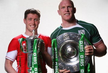 CARDIFF, UNITED KINGDOM - MARCH 21:  Ronan O'Gara (L) and Paul O'Connell pose after the RBS Six Nations match between Wales and Ireland at the Millennium Stadium on March 21, 2009 in Cardiff, Wales.  (Photo by David Rogers/Getty Images for RBS)