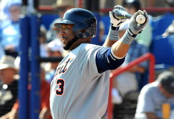 DUNEDIN, FL - FEBRUARY 27 :  Designated hitter Gary Sheffield of the Detroit Tigers stretches before batting against the Toronto Blue Jays February 27, 2009 at Dunedin Stadium in Dunedin, Florida.  (Photo by Al Messerschmidt/Getty Images)