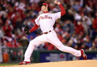 PHILADELPHIA - OCTOBER 27:  Starting pitcher Cole Hamels #35 of the Philadelphia Phillies throws a pitch against the Tampa Bay Rays during game five of the 2008 MLB World Series on October 27, 2008 at Citizens Bank Park in Philadelphia, Pennsylvania.  (Photo by Jed Jacobsohn/Getty Images)