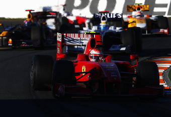 MELBOURNE, AUSTRALIA - MARCH 29:  Kimi Raikkonen of Finland and Ferrari drives during the Australian Formula One Grand Prix at the Albert Park Circuit on March 29, 2009 in Melbourne, Australia.  (Photo by Clive Mason/Getty Images)