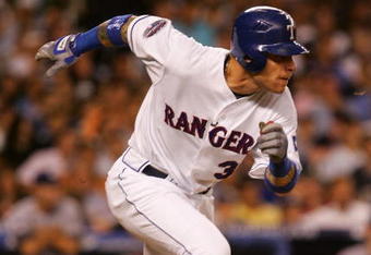 NEW YORK - JULY 15: American League All-Star Josh Hamilton #32 of the Texas Rangers grounds out in the third inning during the 79th MLB All-Star Game at Yankee Stadium on July 15, 2008 in the Bronx borough of New York City.  (Photo by Jim McIsaac/Getty Images)