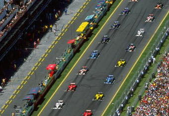 7 Mar 1999:  The cars in position on the starting grid at the Formula One Australian Grand Prix at Albert Park in Melbourne. \ Mandatory Credit: Michael Cooper /Allsport