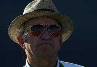 AVONDALE, AZ - NOVEMBER 07:  Team owner Jack Roush waits on pit road during qualifying for the NASCAR Sprint Cup Series Checker O'Reilly Auto Parts 500 at Phoenix International Raceway on November 7, 2008 in Avondale, Arizona.  (Photo by Todd Warshaw/Getty Images for NASCAR)