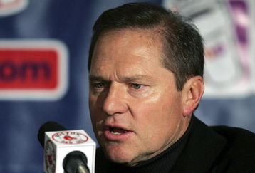 BOSTON - DECEMBER 14:  Daisuke Matsuzaka's agent Scott Boras addresses the media during a press conference announcing that the pitcher has signed with the Boston Red Sox on December 14, 2006 at Fenway Park in Boston, Massachusetts. Matsuzaka will get $52 million over six years.  (Photo by Elsa/Getty Images)