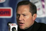 BOSTON - DECEMBER 14:  Daisuke Matsuzaka's agent Scott Boras addresses the media during a press conference announcing that the pitcher has signed with the Boston Red Sox on December 14, 2006 at Fenway Park in Boston, Massachusetts. Matsuzaka will get $52 million over six years.  (Photo by Elsa/Getty Images)