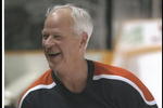 17 Jan 1997:  All-time record setter Gordie Howe enjoys the acclaim of the crowd during  practice with the Heroes of Hockey  team at the San Jose Arena in San Jose, California.  Mandatory Credit: Rick Stewart  /Allsport