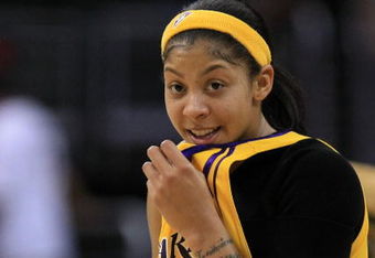LOS ANGELES, CA - JULY 14:  Candace Parker of the Los Angeles Sparks on the court during the game against the San Antonio Silver Stars on July 14, 2008 at the Staples Center in Los Angeles, California.  The Sparks beat the Silver Stars 75-62. (Photo by Jeff Gross/Getty Images)