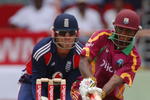 GEORGETOWN, GUYANA - MARCH 22:  Matt Prior watches as Shivnarine Chanderpaul of the West Indies hits out at the bowling of Gerath Batty during the 2nd One day International between the West Indies and England played at the Providence Stadium on March 22, 2009 in Georgetown, Guyana.  (Photo by Julian Herbert/Getty Images)
