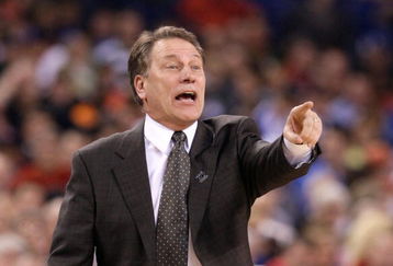 INDIANAPOLIS - MARCH 27:  Head coach Tom Izzo of the Michigan State Spartans coaches against the Kansas Jayhawks during the third round of the NCAA Division I Men's Basketball Tournament at the Lucas Oil Stadium on March 27, 2009 in Indianapolis, Indiana.  (Photo by Andy Lyons/Getty Images)