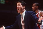 27 JAN 1994:  UMASS HEAD BASKETBALL COACH JOHN CALIPARI SHOUTS INSTRUCTIONS TO HIS PLAYERS DURING A 76-74 LOSS TO CINCINNATI. Mandatory Credit: Jamie Sabau/ALLSPORT