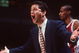27 JAN 1994:  UMASS HEAD BASKETBALL COACH JOHN CALIPARI SHOUTS INSTRUCTIONS TO HIS PLAYERS DURING A 76-74 LOSS TO CINCINNATI. Mandatory Credit: Jamie Sabau/ALLSPORT