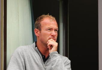 CARNOUSTIE, UNITED KINGDOM - JULY 19:  Former Newcastle United and England footballer Alan Shearer watches from a balcony during the first round of The 136th Open Championship at the Carnoustie Golf Club on July 19, 2007 in Carnoustie, Scotland.  (Photo by Andrew Redington/Getty Images)