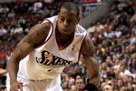 PHILADELPHIA - NOVEMBER 01:  Andre Iguodala #9  of the Philadelphia 76ers gets past Josh Smith #5 of the Atlanta Hawks on November 1, 2006 at the Wachovia Center in Philadelphia, Pennsylvania.  NOTE TO USER: User expressly acknowledges and agrees that, by downloading and or using this photograph, User is consenting to the terms and conditions of the Getty Images License Agreement.  (Photo by Chris McGrath/Getty Images)