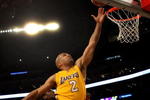 LOS ANGELES - MARCH 17:   Derek Fisher #2 of  the Los Angeles Lakers shoots against the Philadelphia 76ers on March 17, 2009 at Staples Center in Los Angeles, California. The 76ers won 94-93.   NOTE TO USER: User expressly acknowledges and agrees that, by downloading and/or using this Photograph, user is consenting to the terms and conditions of the Getty Images License Agreement. (Photo by Stephen Dunn/Getty Images)