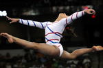 HOFFMAN ESTATES, IL - FEBRUARY 21:  Rebecca Downie of Great Britain competes on the floor exercise during the 2009 Tyson American Cup at the Sears Centre on February 21, 2009 in Hoffman Estates, Illinois.  (Photo by Jonathan Daniel/Getty Images)
