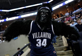 MEMPHIS, TN - MARCH 29:  A Villanova fan wears a gorilla suit during the North Carolina Tar Heels and Oklahoma Sooners NCAA Men's Basketball Tournament South Regional Final at the FedExForum on March 29, 2009 in Memphis, Tennessee. Villanova will play the winner between the Tar Heels and the Sooners. (Photo by Joe Murphy/Getty Images)