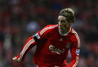 LIVERPOOL, UNITED KINGDOM - MARCH 22:  Fernando Torres of Liverpool in action during the Barclays Premier League match between Liverpool and Aston Villa at Anfield on March 22, 2009 in Liverpool, England. (Photo by Alex Livesey/Getty Images)