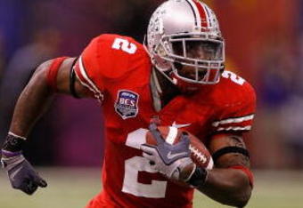 NEW ORLEANS - JANUARY 07:  Malcolm Jenkins #2 of the Ohio State Buckeyes runs back an interception against the Louisiana State University Tigers during the AllState BCS National Championship on January 7, 2008 at the Louisiana Superdome in New Orleans, Louisiana.  (Photo by Chris Graythen/Getty Images)