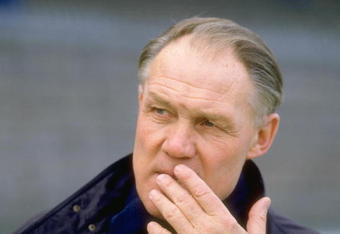 1987:  Portrait of Holland Coach Rinus Michels during the European Championship qualilfying match against Cyprus. Holland won the match 4-0. \ Mandatory Credit: Allsport UK /Allsport
