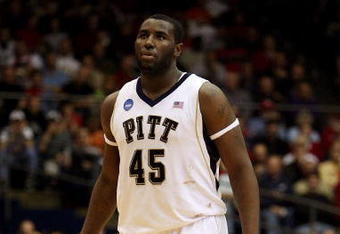 DAYTON, OH - MARCH 22:  DeJuan Blair #45 of the Pittsburgh Panthers looks on against the Oklahoma State Cowboys during the second round of the NCAA Division I Men's Basketball Tournament at the University of Dayton Arena on March 22, 2009 in Dayton, Ohio.  (Photo by Andy Lyons/Getty Images)
