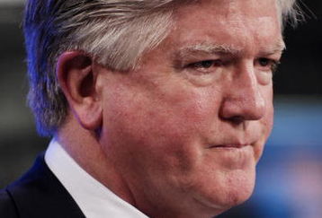 TORONTO - NOVEMBER 29:   Brian Burke speaks to the media after being named President and General Manger of the Toronto Maple Leafs November 29, 2008 at the Air Canada Centre in Toronto, Ontario, Canada. (Photo by Brad White/Getty Images)