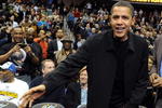 WASHINGTON - FEBRUARY 27:  U.S. President Barack Obama takes his seat at an NBA (National Basketball Association) game between the Chicago Bulls and Washington Wizards on February 27, 2009 at the Verizon Center in Washington, DC.  (Photo by Michael Reynolds-Pool/Getty Images)
