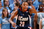 CHAPEL HILL, NC - JANUARY 19:  Renee Montgomery #20 of the Connecticut Huskies reacts after a basket against the North Carolina Tar Heels during the game on January 19, 2009 at the Dean E. Smith Center in Chapel Hill, North Carolina.  (Photo by Kevin C. Cox/Getty Images)