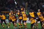 ROME - MARCH 11:  Arsenal players celebrate victory after winning on penalties during the UEFA Champions League, Round of Last 16, Second Leg match between AS Roma and Arsenal at the Stadio Olimpico on March 11, 2009 in Rome, Italy.  (Photo by Shaun Botterill/Getty Images)