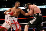 LONDON, ENGLAND - MARCH 9:   David Haye (L) exchanges punches with Enzo Maccarinelli during the Unified World Cruiserweight title at the O2 Arena March 9, 2008 in London, England. Haye won by a knockout in the second-round.  (Photo by John Gichigi/Getty Images)