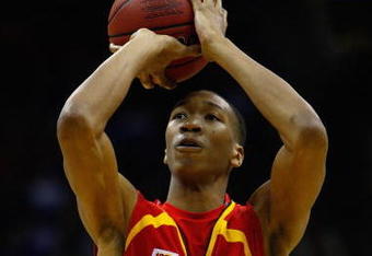 KANSAS CITY, MO - MARCH 13:  Wesley Johnson #4 of the Iowa State Cyclones shoots a free throw during the game against the Texas A&M Aggies during day 1 of the Big 12 Men's Basketball Tournament on March 13, 2008 at the Sprint Center in Kansas City, Missouri. (Photo by Jamie Squire/Getty Images)