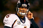 SAN DIEGO - DECEMBER 28:  Quarterback Jay Cutler #6 of the Denver Broncos walks to the sidelines during the NFL game against the San Diego Chargers at Qualcomm Stadium on December 28, 2008 in San Diego, California. The Chargers defeated the Broncos 52--21.  (Photo by Jeff Gross/Getty Images)