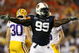 AUBURN, AL - SEPTEMBER 20: Defensive lineman Tez Doolittle #99 of the Auburn Tigers celebrates after place kicker Colt David #6 of the LSU Tigers missed a field goal at Jordan-Hare Stadium on September 20, 2008 in Auburn, Alabama. (Photo by Doug Benc/Getty Images)