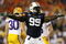 AUBURN, AL - SEPTEMBER 20: Defensive lineman Tez Doolittle #99 of the Auburn Tigers celebrates after place kicker Colt David #6 of the LSU Tigers missed a field goal at Jordan-Hare Stadium on September 20, 2008 in Auburn, Alabama. (Photo by Doug Benc/Getty Images)