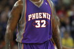 OAKLAND, CA - MARCH 15:  Shaquille O'Neal #32 of the Phoenix Suns looks on against the Golden State Warriors during an NBA game on March 15, 2009 at Oracle Arena in Oakland, California. NOTE TO USER: User expressly acknowledges and agrees that, by downloading and or using this photograph, User is consenting to the terms and conditions of the Getty Images License Agreement.  (Photo by Jed Jacobsohn/Getty Images)