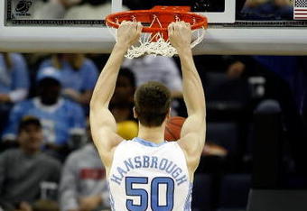 MEMPHIS, TN - MARCH 29:  Tyler Hansbrough #50 of the North Carolina Tar Heels dunks the ball while taking on the Oklahoma Sooners during the NCAA Men's Basketball Tournament South Regional Final at the FedExForum on March 29, 2009 in Memphis, Tennessee.  (Photo by Joe Murphy/Getty Images)