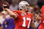 NEW ORLEANS - JANUARY 07:  Todd Boeckman #17 of the Ohio State Buckeyes passes against the Louisiana State University Tigers during the AllState BCS National Championship on January 7, 2008 at the Louisiana Superdome in New Orleans, Louisiana.  (Photo by Andy Lyons/Getty Images)