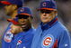 LOS ANGELES, CA - OCTOBER 04: Manager Lou Piniella of the Chicago Cubs and Alfonso Soriano #12 look on during pregame introductions before taking on the Los Angeles Dodgers in Game Three of the NLDS during the 2008 MLB playoffs on October 4, 2008 at Dodger Stadium in Los Angeles, California. The Dodgers defeated the Cubs 3-1 to advance to the NLCS. (Photo by Jeff Gross/Getty Images)