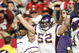 SAN FRANCISCO - DECEMBER 9:  Linebacker Chad Greenway #52 of the Minnesota Vikings celebraters a score against the San Francisco 49ers during a game on December 9, 2007 at Monster Park in San Francisco, California. (Photo by Greg Trott/Getty Images)