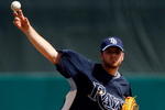 FORT MYERS, FL - MARCH 08:  Pitcher Wade Davis #58 of the Tampa Bay Rays pitches against the Boston Red Sox during a Grapefruit League Spring Training Game at City of Palms Park on March 8, 2009 in Fort Myers, Florida.  (Photo by J. Meric/Getty Images)