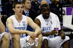 MEMPHIS, TN - MARCH 29:  Tyler Hansbrough #50 and Ty Lawson #5 of the North Carolina Tar Heels sit on the bench in the first half while taking on the Oklahoma Sooners during the NCAA Men's Basketball Tournament South Regional Final at the FedExForum on March 29, 2009 in Memphis, Tennessee.  (Photo by Joe Murphy/Getty Images)