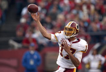 SAN FRANCISCO - DECEMBER 28:  Quarterback  Jason Campbell #17 of the Washington Redskins passes the ball during the game against of the San Fransisco 49ers at Candlestick Park on December 28, 2008 in San Francisco, California. (Photo by: Jonathan Ferrey/Getty Images)