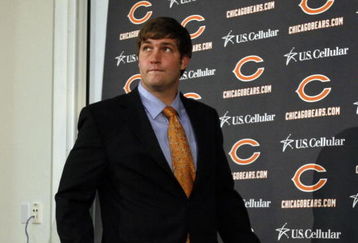 LAKE FOREST, IL - APRIL 3: Jay Cutler attends a press conference as the Chicago Bears introduced him as their new on April 3, 2009 at Halas Hall in Lake Forest, Illinois. (Photo by Jim Prisching/Getty Images)